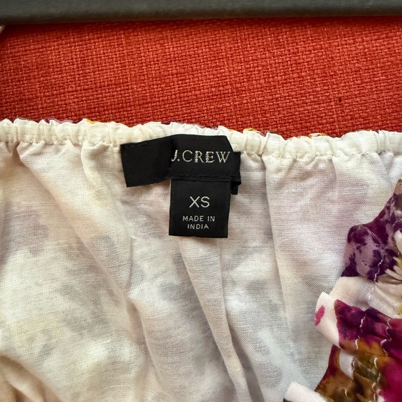 J. Crew White Floral Smocked Sundress with Purple & Yellow Print - Picture 5 of 6